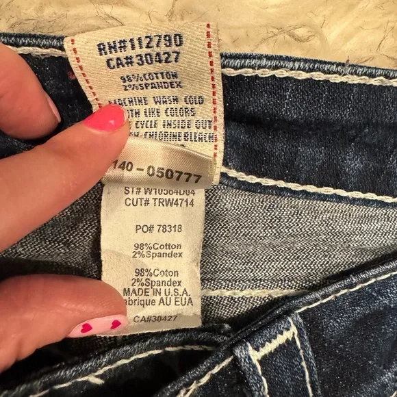 True Religion Jeans with Rhinestone buttons - Picture 3 of 7